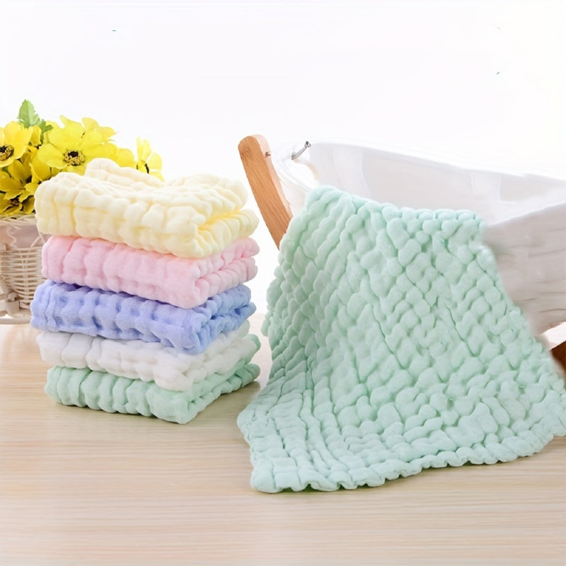 5pcs Baby Cotton Towels Newborn Soft Face Cloths Absorbent Bath Towels