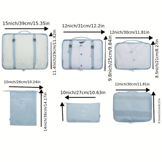6pcs Travel Clothes Storage Bag Drawstring Organizer Set