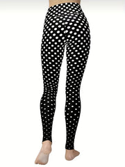 Polka Dot Print Yoga Pants High Stretch Butt Lifting Leggings Women's Activewear