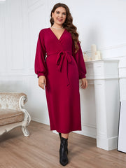  Long Sleeve Slim Fit Maxi Dress Women's Plus Dress