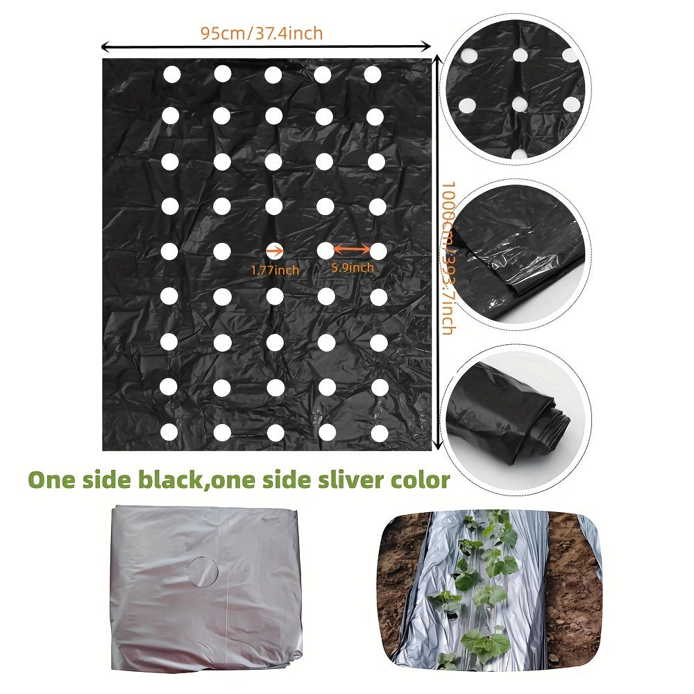 Embossed Plastic Film Garden Weed Barrier 33x3 Feet