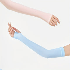 Breathable Elastic Ice Gloves UV Protection Solid Fingerless Gloves