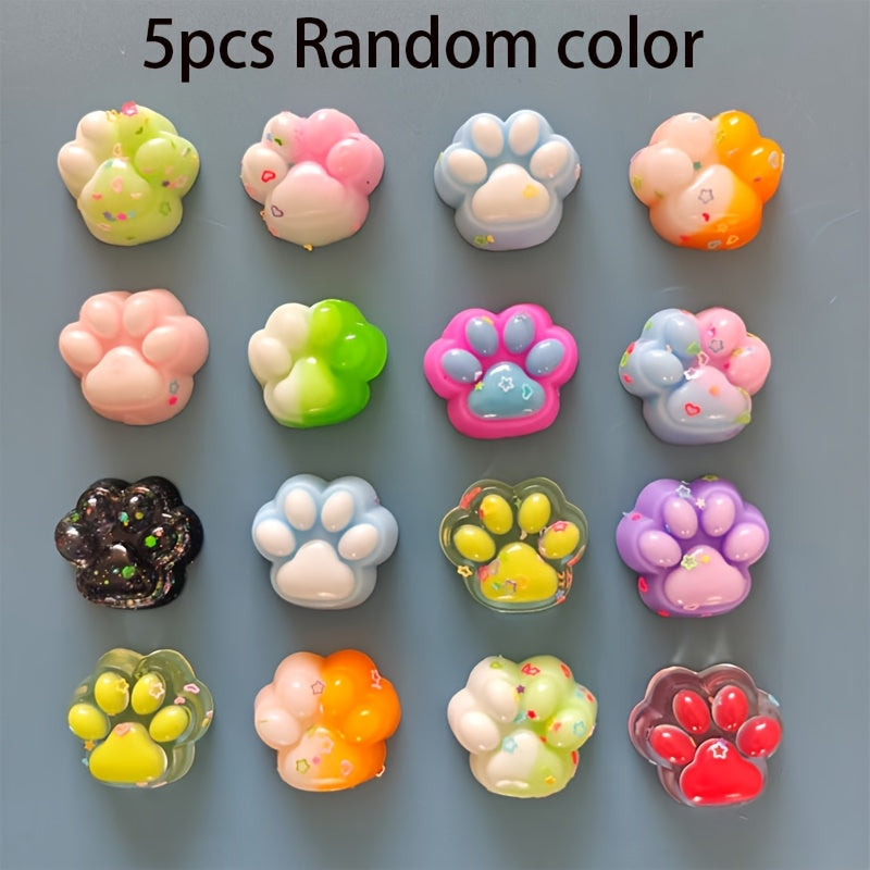 Mini Cat Paw Squishy Toys Soft Squeezable Animal Claw Toys with Glitter