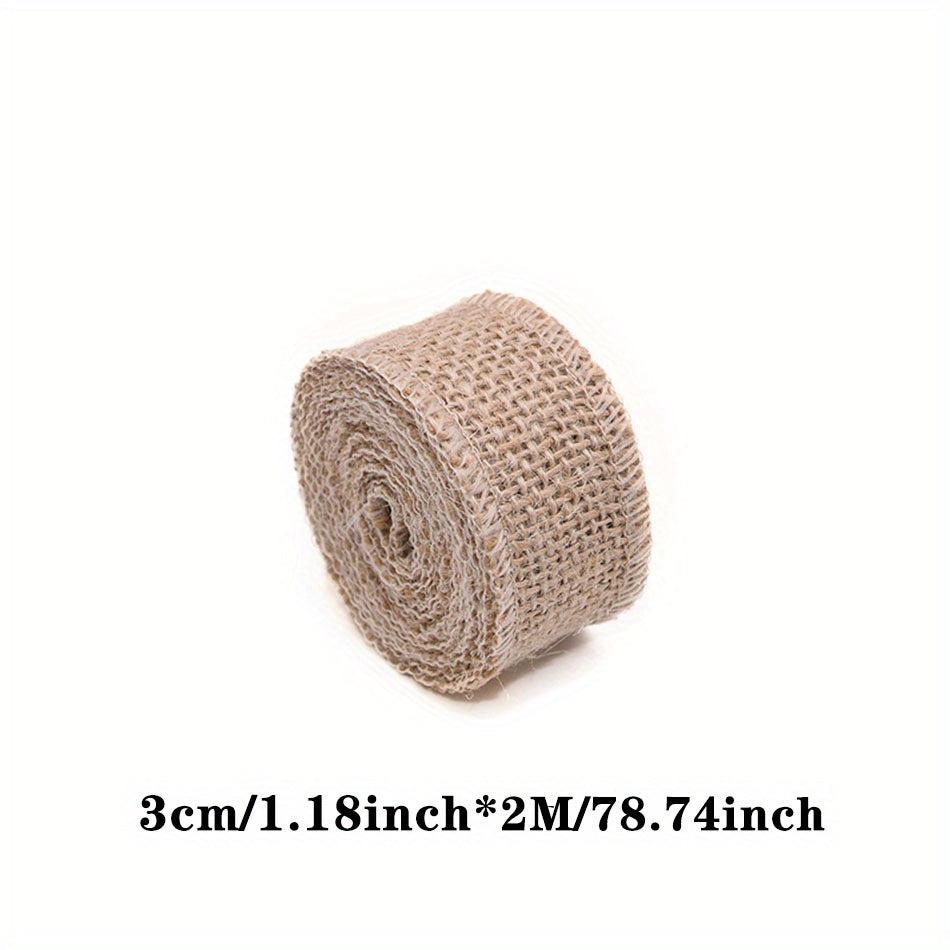 2m Natural Jute Ribbon Burlap Wedding DIY Handwork Trim