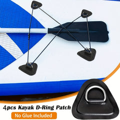 4pcs Stainless Steel D Ring Patches for Boats & Paddleboards