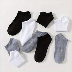 9 Pairs Solid Ankle Socks Women's Stockings & Hosiery