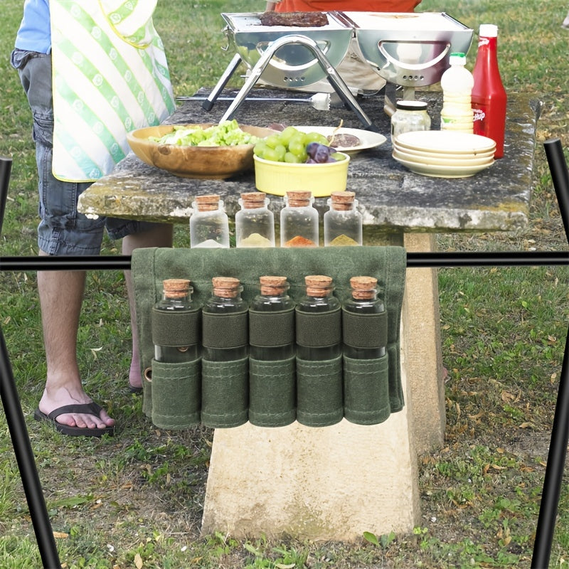 Canvas Waterproof Seasoning Bottle Storage Bag for Camping Hiking