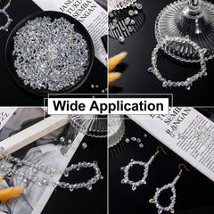 100 Crystal Light AB Rondelle Beads Gems Clear Glass Beads Crafts