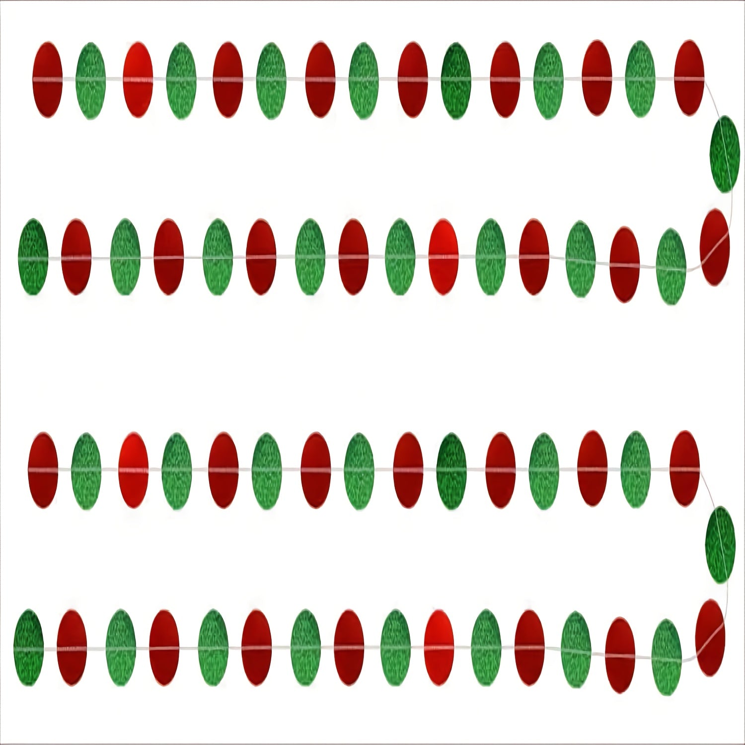Red & Green Circle Dots Garland Christmas Party Decorations