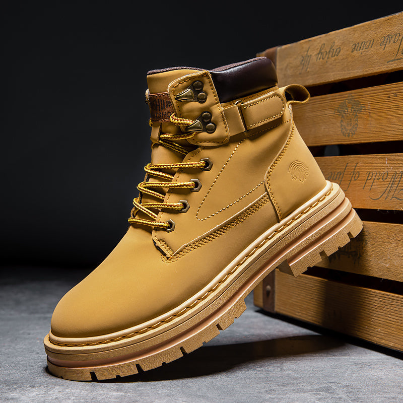 Men's Round Toe Lace up Boots for Winter