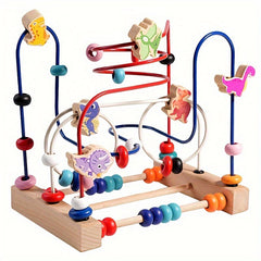 Wooden Dinosaur Abacus Toy for Math Skills & Coordination