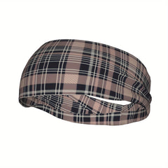 Vintage Plaid Headband for Sport & Casual Wear - Checkered Pattern