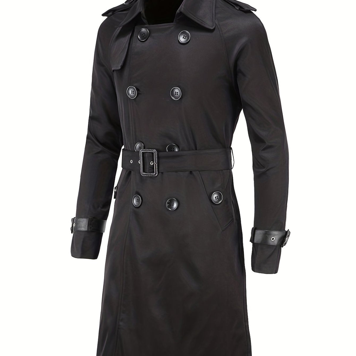 Men's Double Breasted Trench Coat Casual Lapel Overcoat