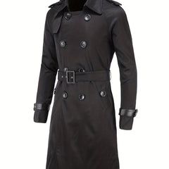 Men's Double Breasted Trench Coat Casual Lapel Overcoat