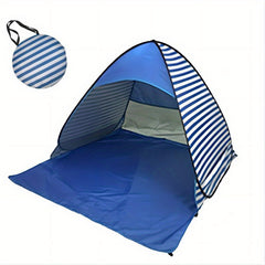 Portable Beach Shade Tent For 2 People Quick Opening Stripe