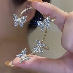 Sparkle Butterfly Ear Clip Temperament Jewelry For Women Girls