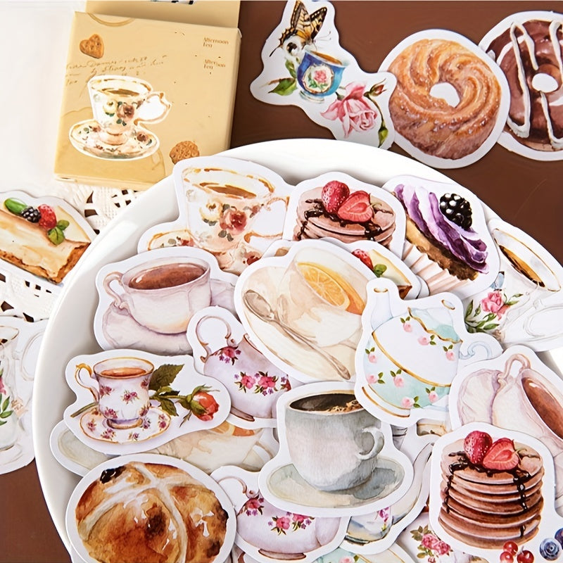 46pcs Afternoon Tea Decorative Stationery Stickers Set Scrapbooking DIY Album