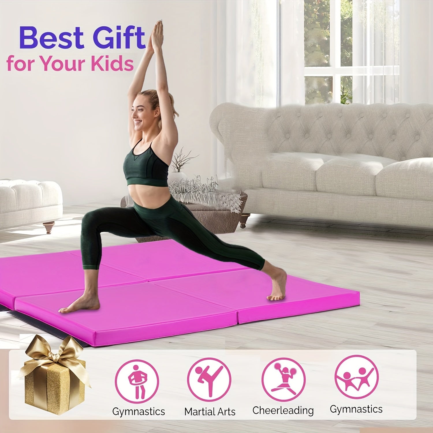 Foldable Fitness Mat Oxford Cloth Yoga Mat Pilates Home Workout Exercise