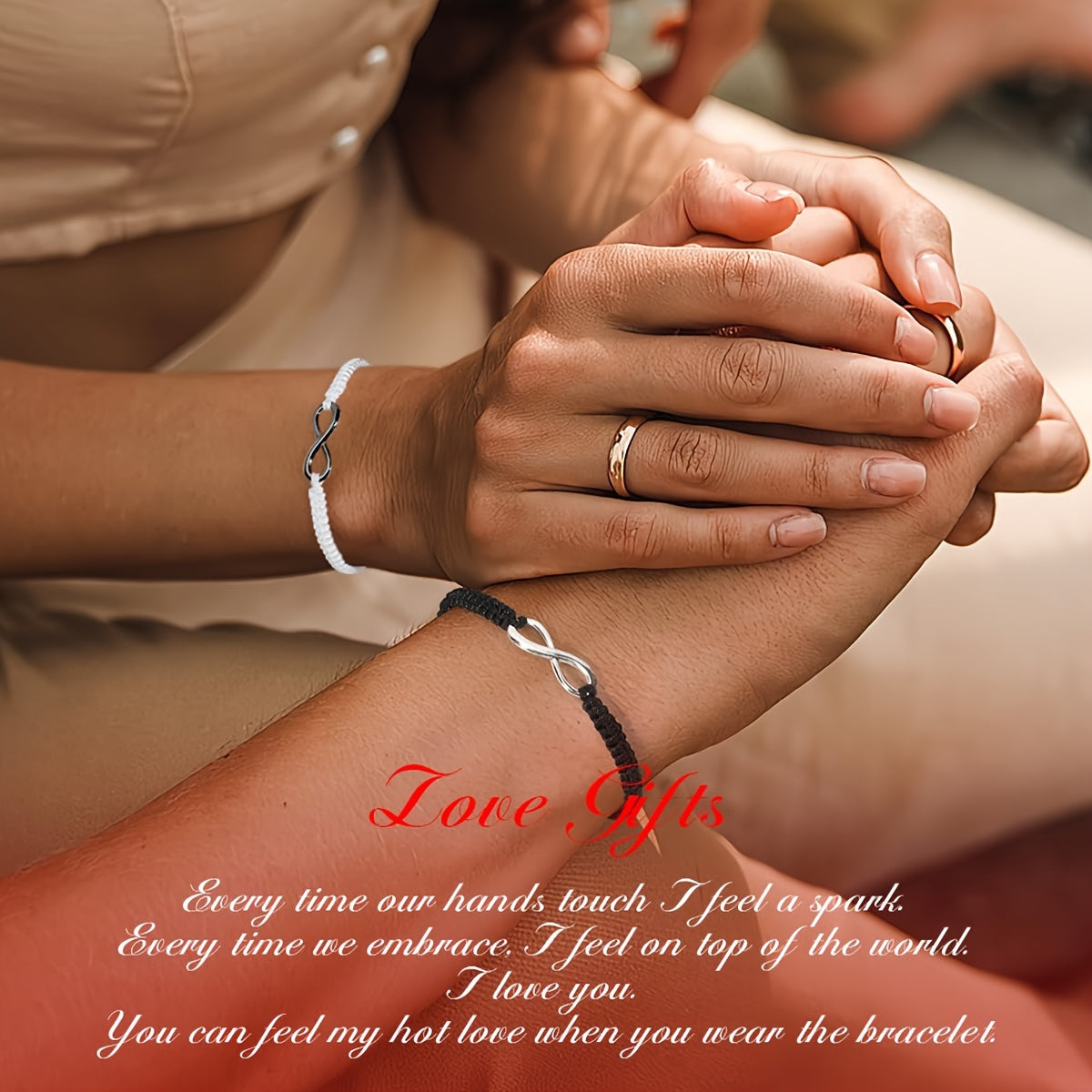 Infinity Symbol Couple Bracelet Set with Nylon Rope