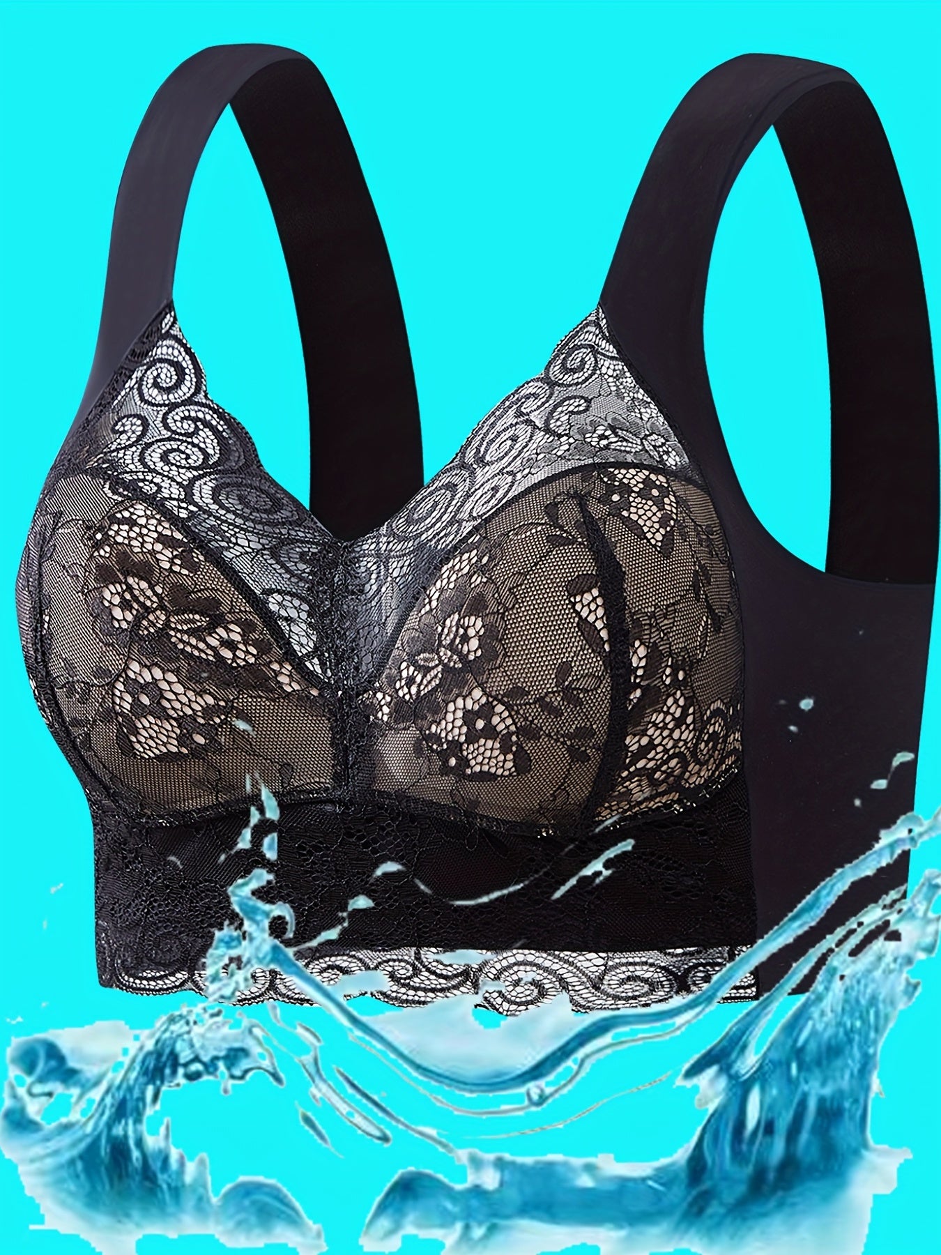Wireless Lace Bra & Scallop Trim Tank