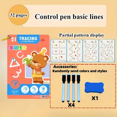Colorful 32-Page Writing & Drawing Set for Kids with Erasable Pen & Refill