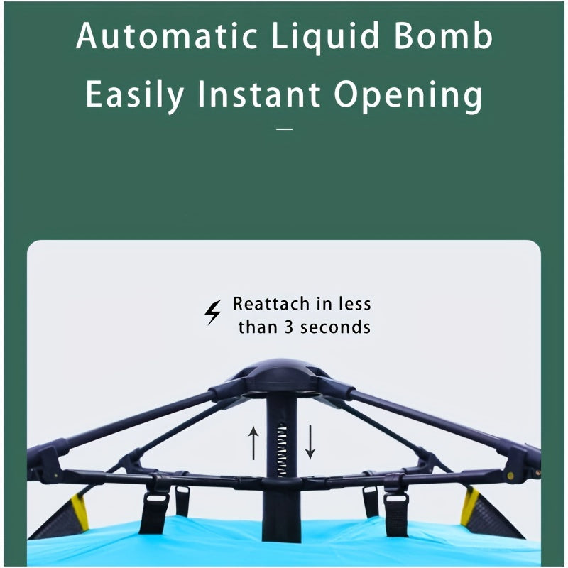 3 Second Quick Opening Family Camping Tent