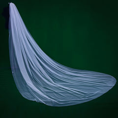 Long Train Bridal Veil with Comb Soft Tulle Wedding Accessory