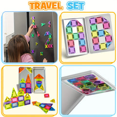 Mini Magnetic Building Blocks Set with Iron Box for Easy Portability