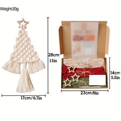 3pcs Christmas Tree DIY Woven Kit Christmas Hand Woven Material Package Set