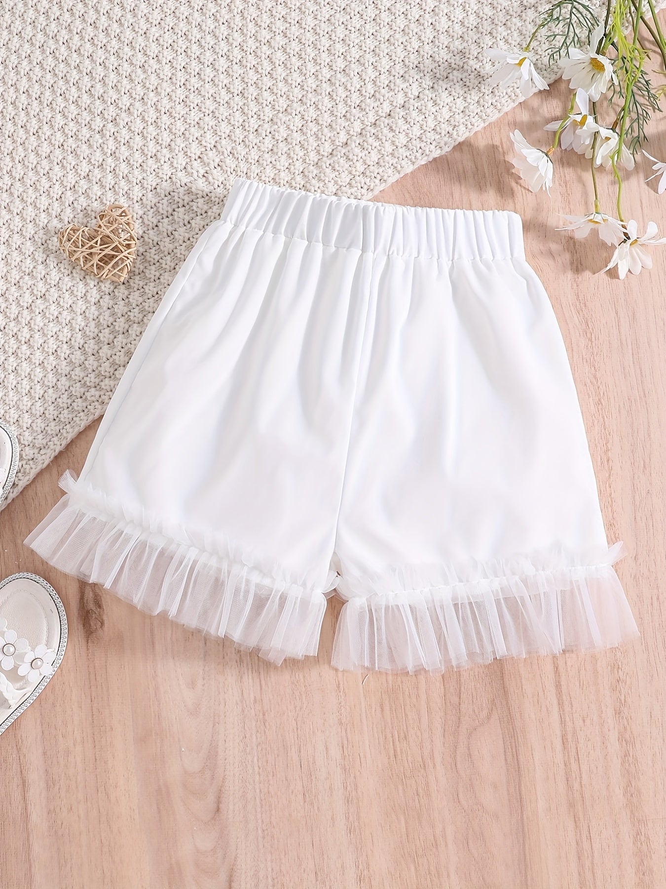 Girls Lace Fringes Elastic Waist Summer Shorts Dance Skirt Undershorts