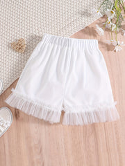 Girls Lace Fringes Elastic Waist Summer Shorts Dance Skirt Undershorts