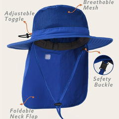 Teen Casual Sun Hat with Wide Brim and Neck Flap