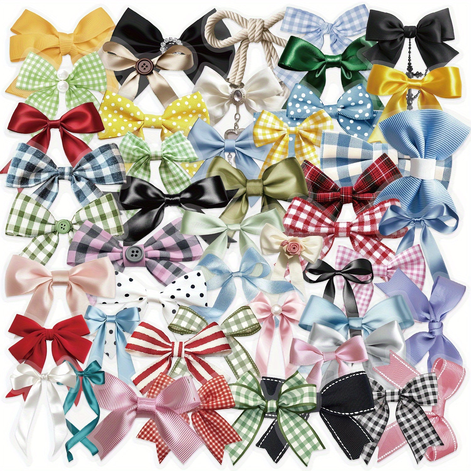 50pcs Transparent Bow Stickers Water Reusable PET Assorted Colors DIY Journal