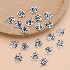 20Pcs Silver Plated Tree Of Life Charm Pendant Jewelry Making DIY Accessories