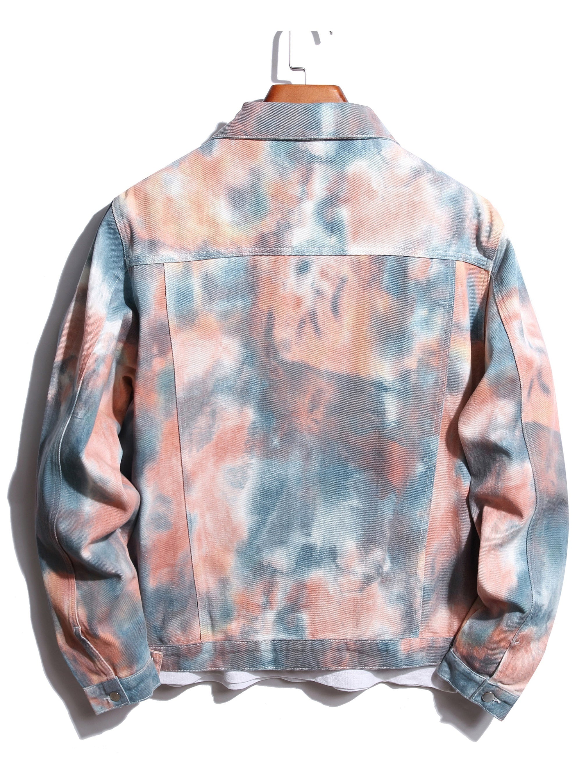 Men's Tie Dyed Denim Jacket with Pockets