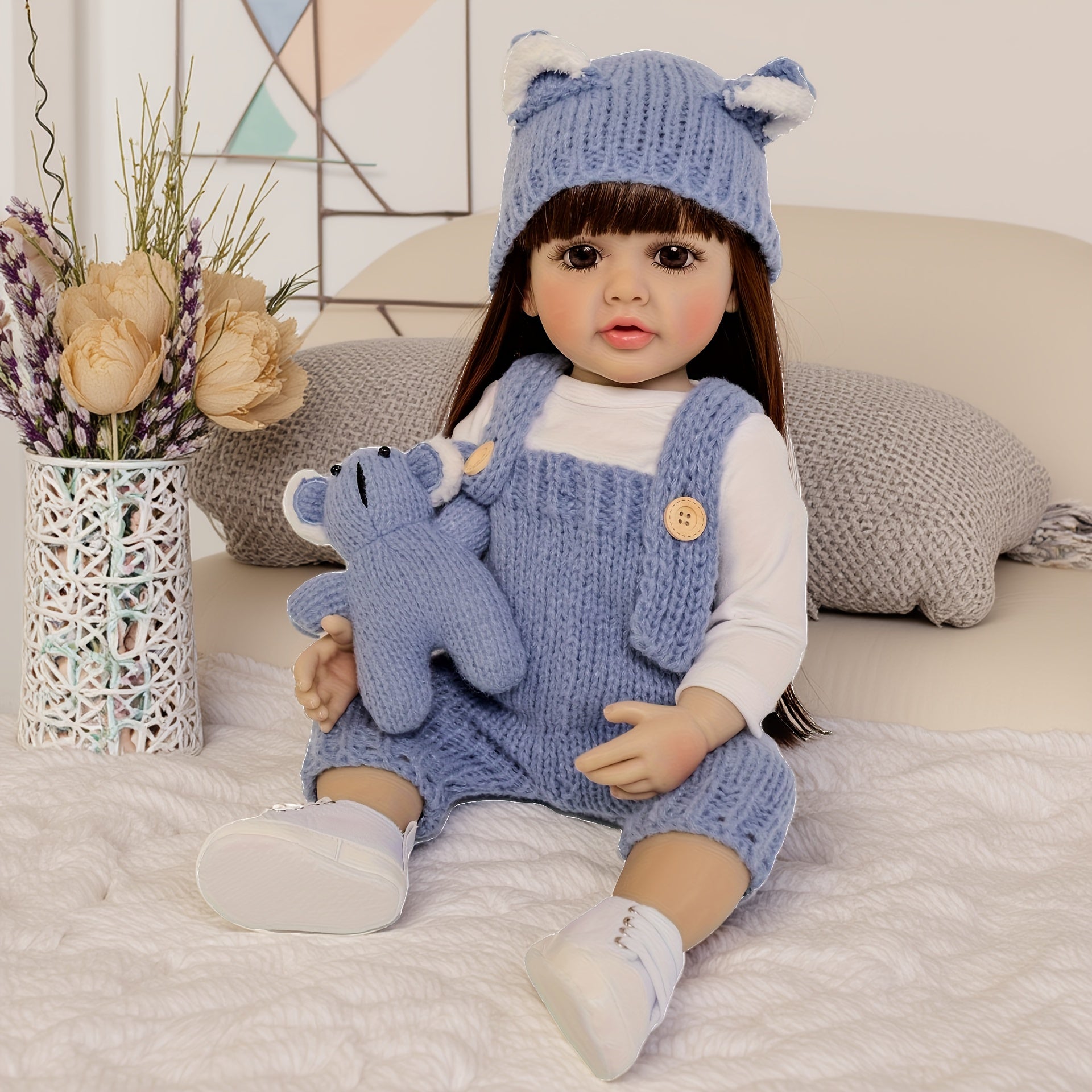 Realistic Reborn Doll Full Vinyl Body Long Hair Princess Doll
