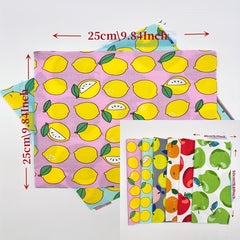 6pcs Fruit Series Small Square Cloth Sewing Patchwork Orange Lemon Pattern