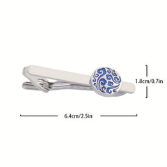 Maple Leaf Striped Square Round Tie Clip Wedding Business Necktie Accessories