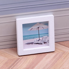 Mini Beach Theme Frame Wooden Mixed Paper Pattern for Dollhouse