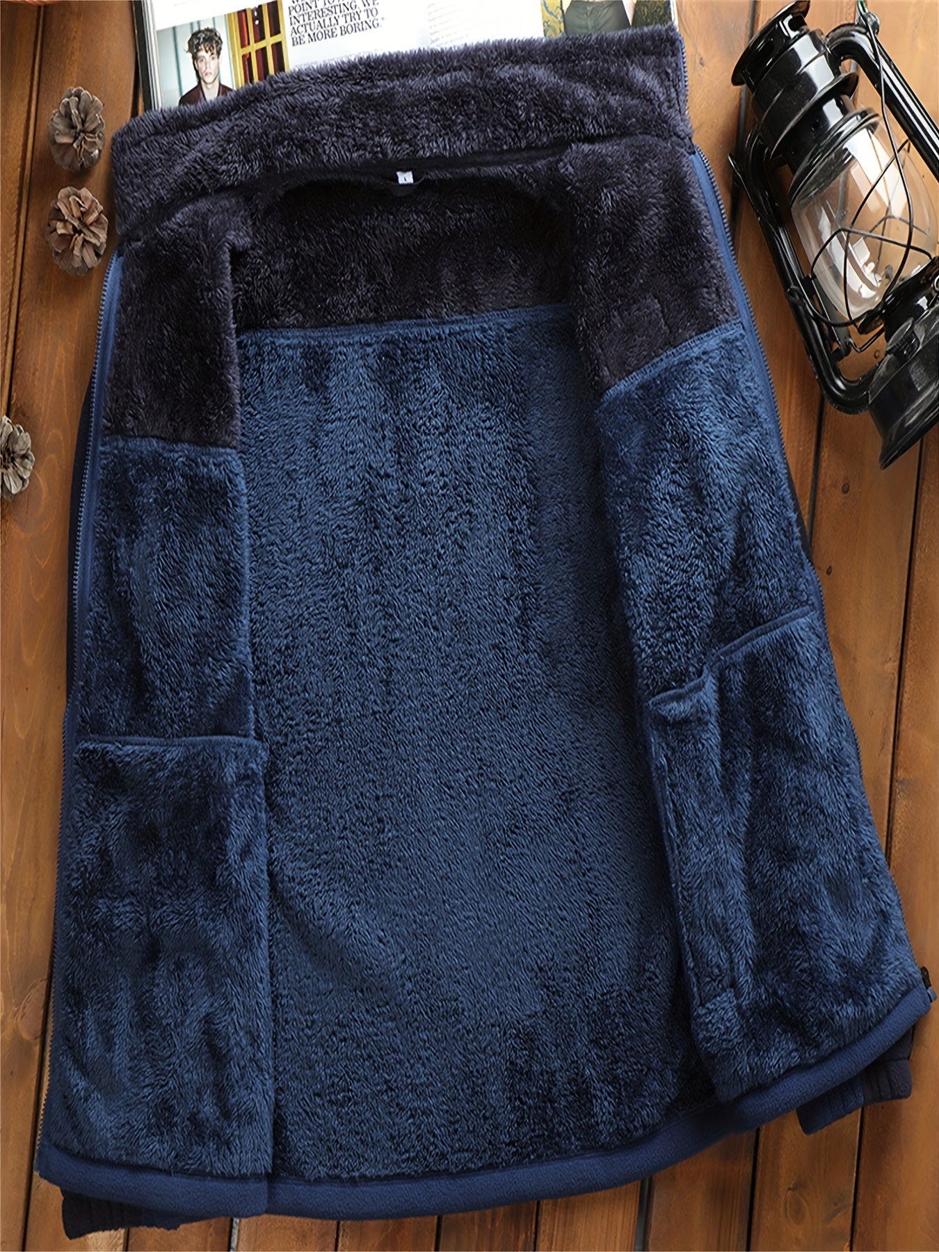 Men's Polar Fleece Jacket Stand Collar Stretch Coat