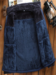 Men's Polar Fleece Jacket Stand Collar Stretch Coat