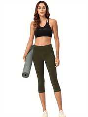 High Waist Capris Yoga Pants Butt Lifting Tummy Control Sporty Pants