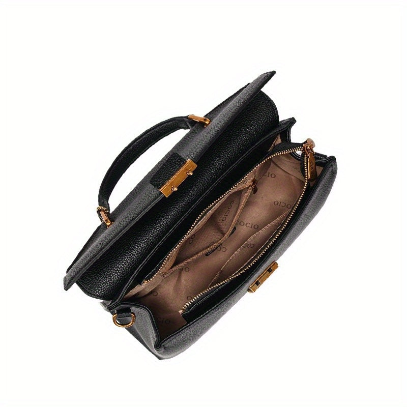 Shoulder Bag for Women with Golden Tone Hardware and Adjustable Strap