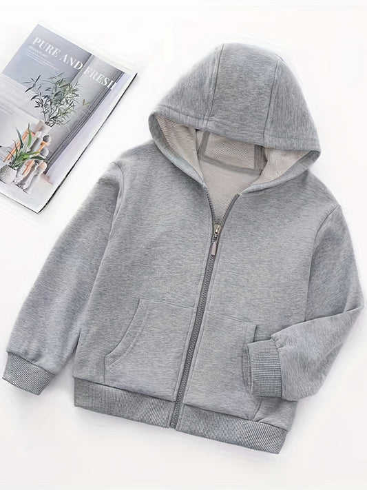 Kid's Full Zip Hooded Sweatshirt Casual Hoodies For Boys Girls
