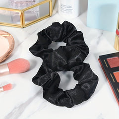 10pcs Solid Scrunchies Hair Tie Satin Hair Rope Elastic Hair Accessories