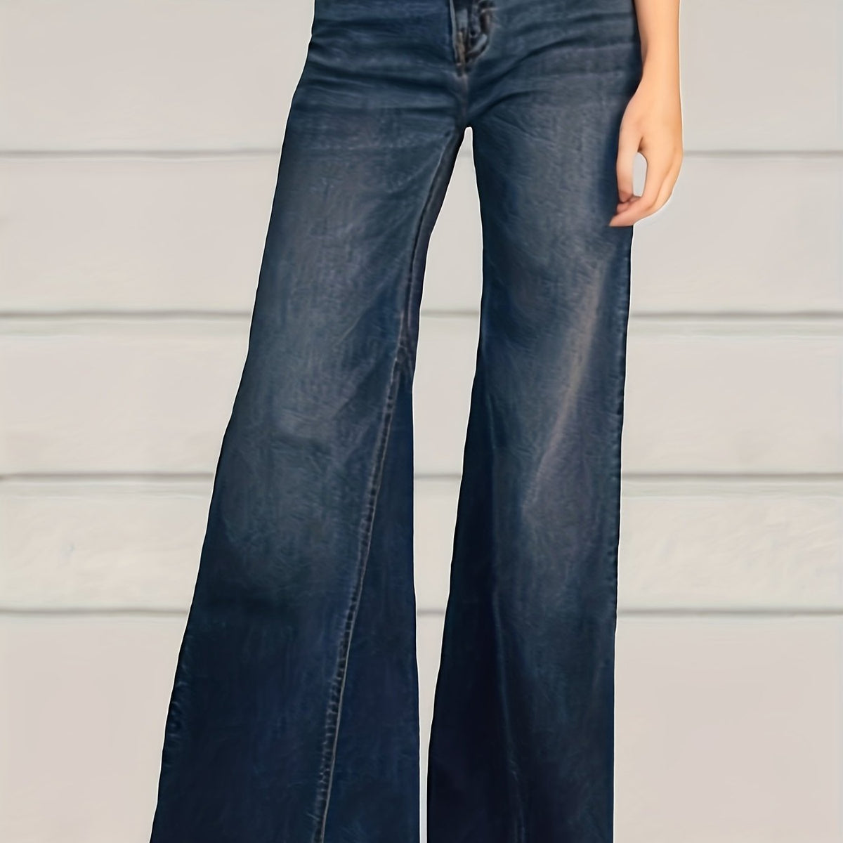 Women's Plus Button Fly High Rise Flared Leg Jeans