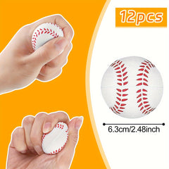 12pcs Soft Foam Sponge Mini Stress Balls Football Basketball Tennis