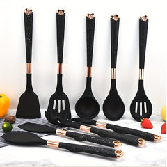 10pcs Silicone Kitchenware Set With Storage Bucket