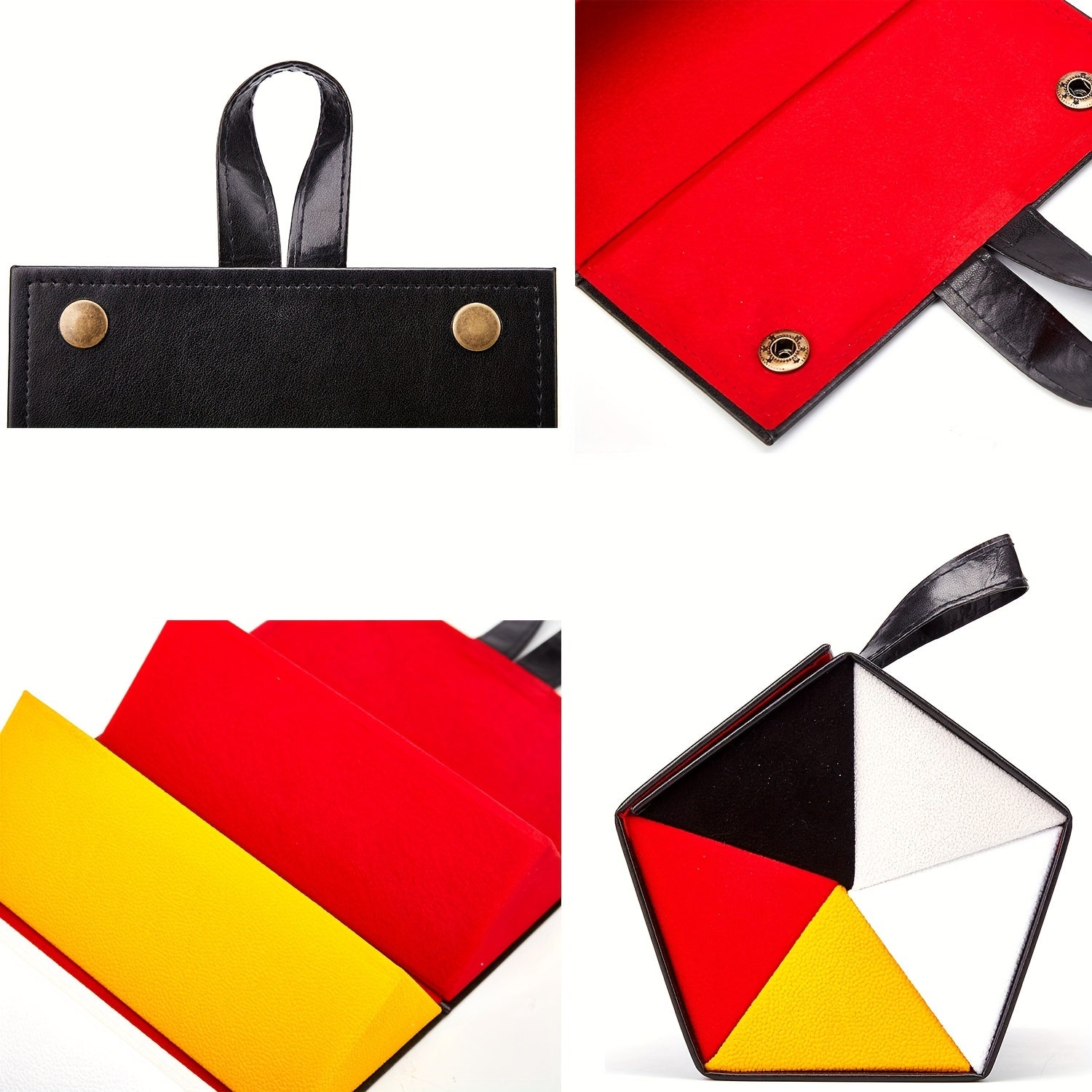 Stitch Detail Sunglasses Organizer PU Leather Hanging Eyewear Display Case