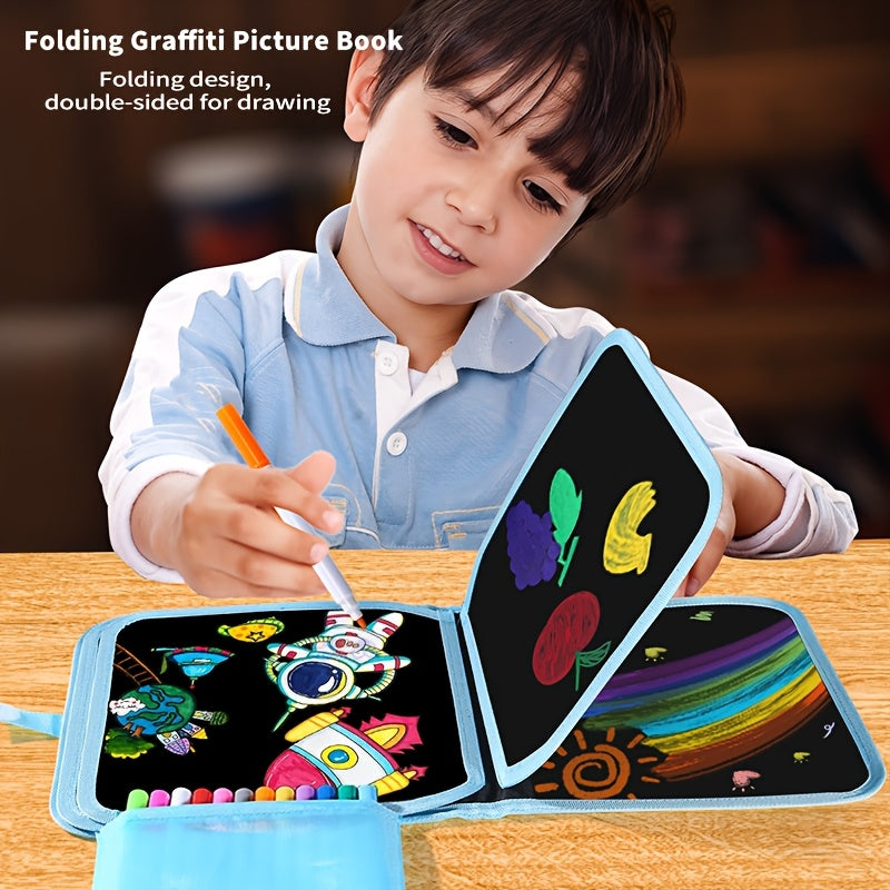 Reusable Lion Chalkboard Drawing Book for Kids Double Sided Doodle & Erasable Fu